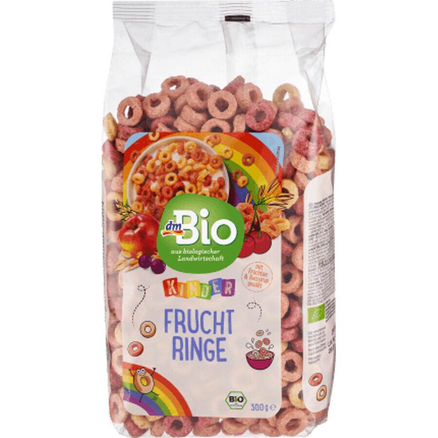 DmBio Kinder anelli di cereali con frutta, 300 g