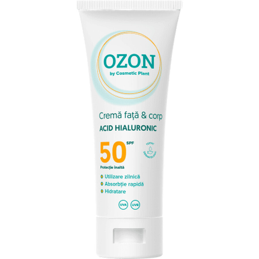 Cosmetic Plant Cremă de față și corp cu acid hialuronic și protecție solară SPF50, 100 ml