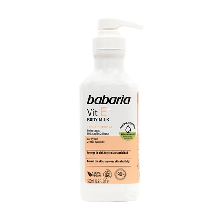 Babaria Leche corporal con vitamina E, 500 ml