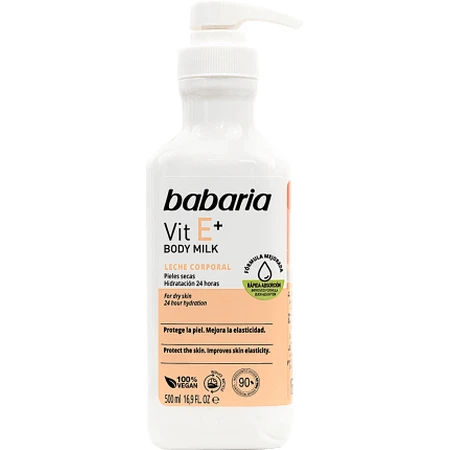 Babaria Leche corporal con vitamina E, 500 ml