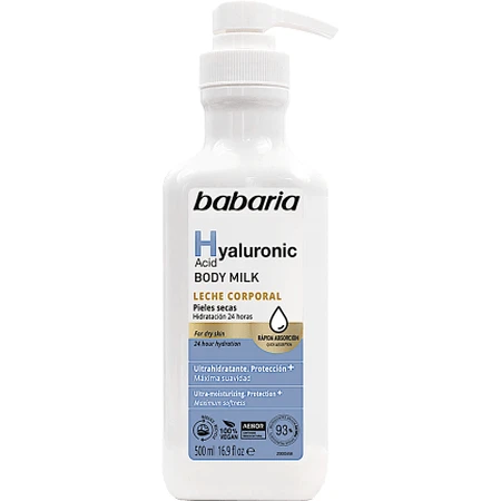 Babaria Lichaamsmelk met hyaluronzuur, 500 ml