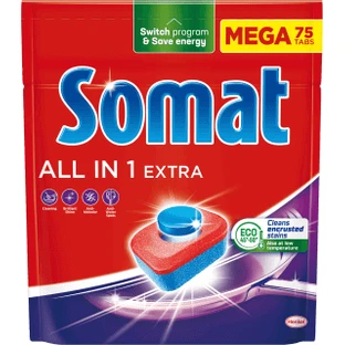 Somat Vaatwasmiddel alles in 1 extra, 75 stuks