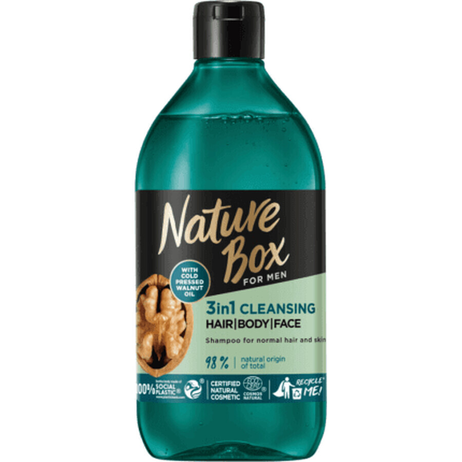 Nature Box Walnut shampoo 3 in 1 for men, 385 ml