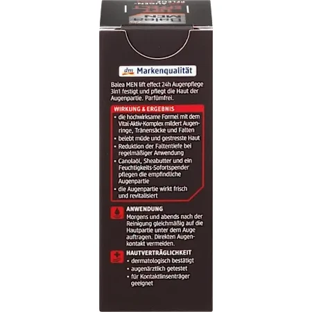 Balea MEN Eye Cream Lift Effect 24h 3in1,, 15 ml