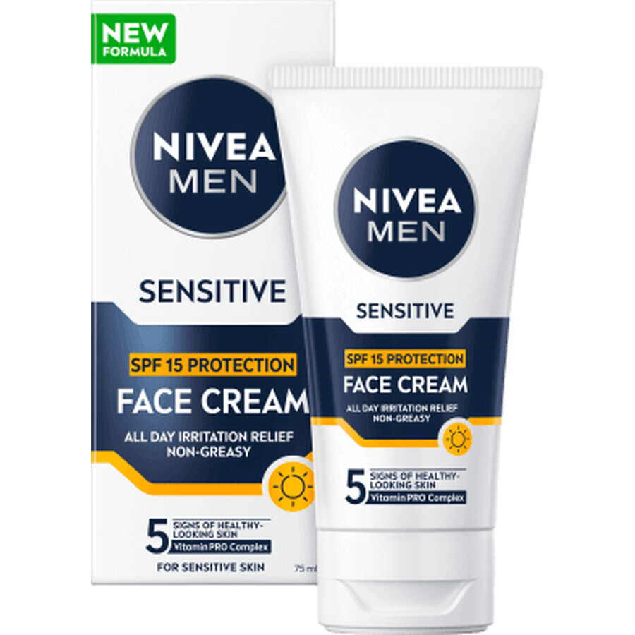 Nivea MEN Cremă de față SENSITIVE cu SPF 15, 75 ml