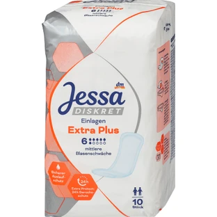 Jessa DISKRET Absorbents for incontinence Extra Plus, 10 pcs