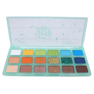 Palette d'ombres à paupières, Ushas, Ombres à paupières pailletées, 18 couleurs