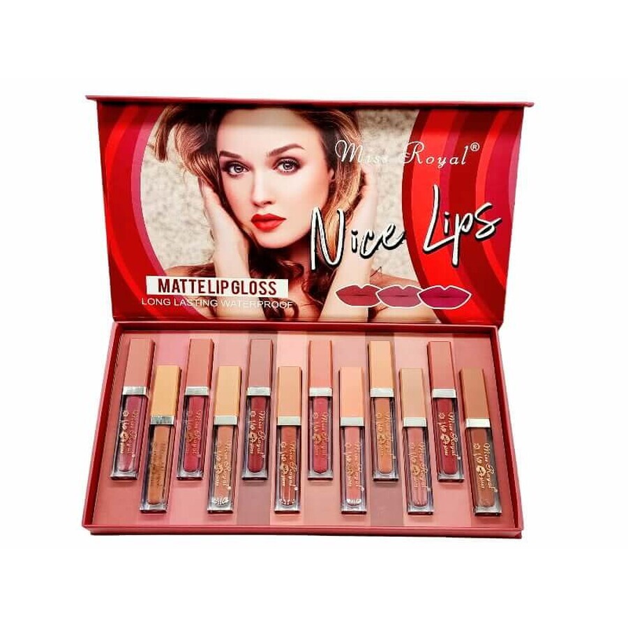Set 12 rujuri buze, Miss Royal, Nice Lips, Waterproof