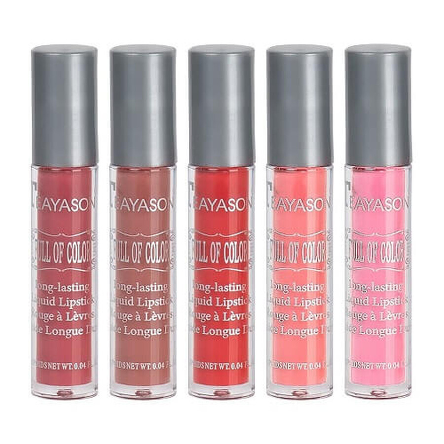 Set de 5 rouges à lèvres, Teayason, Matte, 02