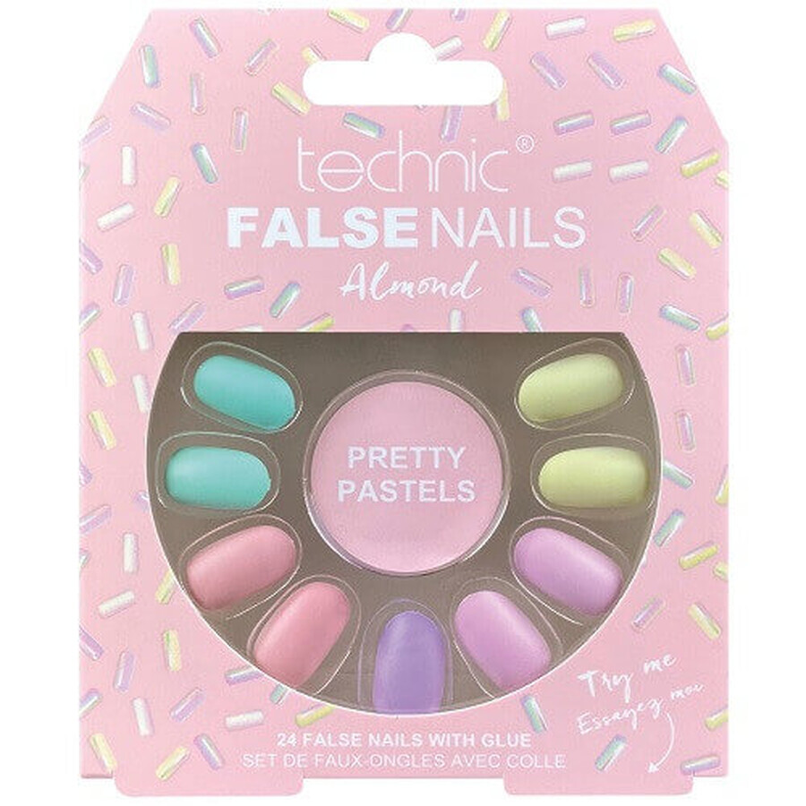 Buy Set of 24 False Nails, Technic, False Nails, Squareletto, Pretty Pastels, Adhesive included Set of 24 False Nails, Technic, False Nails, Squareletto, Pretty Pastels, Adhesive included