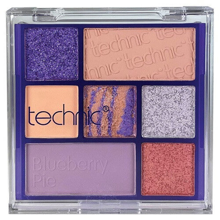 Palette di ombretti, Technic , Blueberry Pie, 7 colori