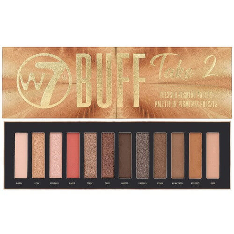 Eye shadow palette, W7, Buff Take 2, 12 colors