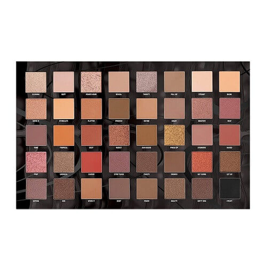 Paleta de sombras de ojos, W7, Warm Up, The Hottest Nudes, 40 colores