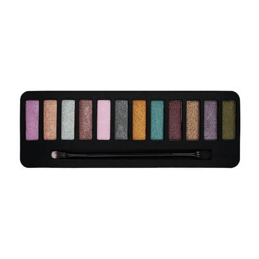Metallic Oogschaduwpalette, W7, Metal Pop, Zachte Mettalic Shimmers, 12 tinten