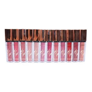 12er Set Flüssige Matte Lippenstifte mit Vergrößerungseffekt, Mary Matte, Fashion Nude Wasserfest, Langlebig