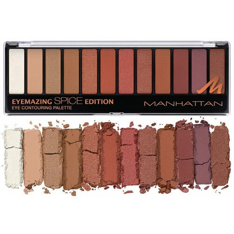 Eyeshadow palette, Manhattan, Eyemazing Palette, 12 colors, 010 Spice Edition