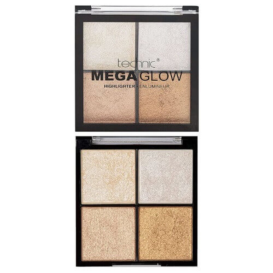 Palette d'éclairages, Technic, Mega Glow Highlighter, 4 couleurs, 10 g