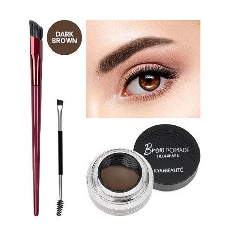 Cumpără Set machiaj sprancene, Kyahbeaute, 2 Pensule Aplicare, Pomada Sprancene, 02 Dark Brown Set machiaj sprancene, Kyahbeaute, 2 Pensule Aplicare, Pomada Sprancene, 02 Dark Brown