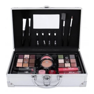 Neceser de maquillaje, 2K, From Barcelona With Love, Bolsa incluida, Plata