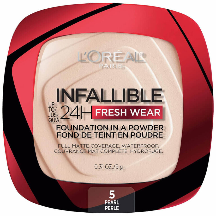 Poudre pour le visage, Loreal, Infallible 24H Fresh Wear, Fond de teint en poudre, 5 Pearl, 9 g