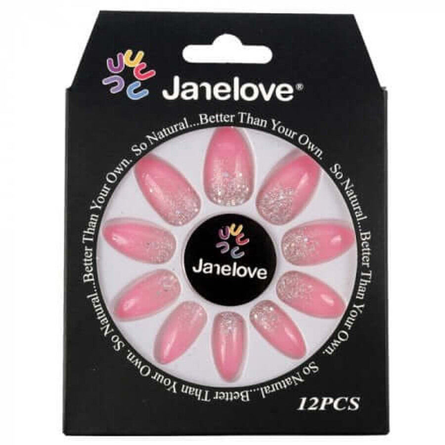 Shop 12er Set Falsche Degradierungsnägel mit Glitter, Janelove, Blassrosa 12er Set Falsche Degradierungsnägel mit Glitter, Janelove, Blassrosa