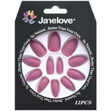 Set of 12 false nails with matte appearance, Janelove, Matte, Pink