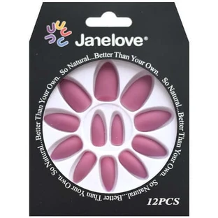 Set of 12 false nails with matte appearance, Janelove, Matte, Pink