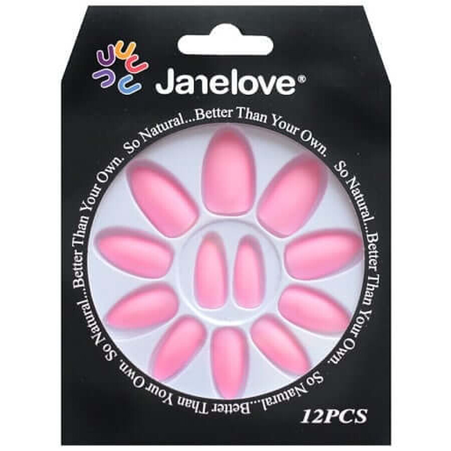 Acquista Set di 12 unghie finte dall'aspetto opaco, Janelove, opache, rosa pallido Set di 12 unghie finte dall'aspetto opaco, Janelove, opache, rosa pallido
