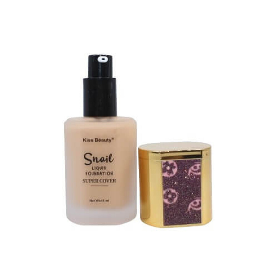 Fond de teint à l'extrait d'escargot et couvrance, Kiss Beauty, Snail, Super Cover, 230, 45 ml