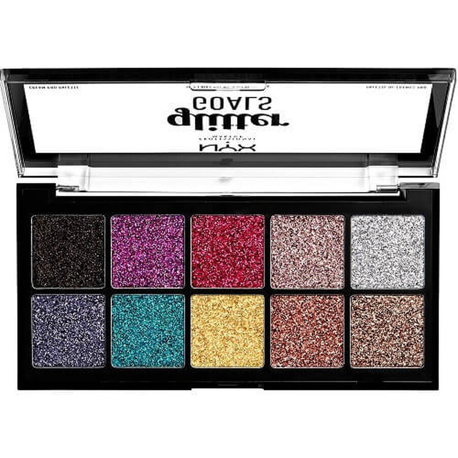 Buy Glitter Palette 10 Shades, NYX Professional Makeup, Glitter Goals Glitter Palette 10 Shades, NYX Professional Makeup, Glitter Goals