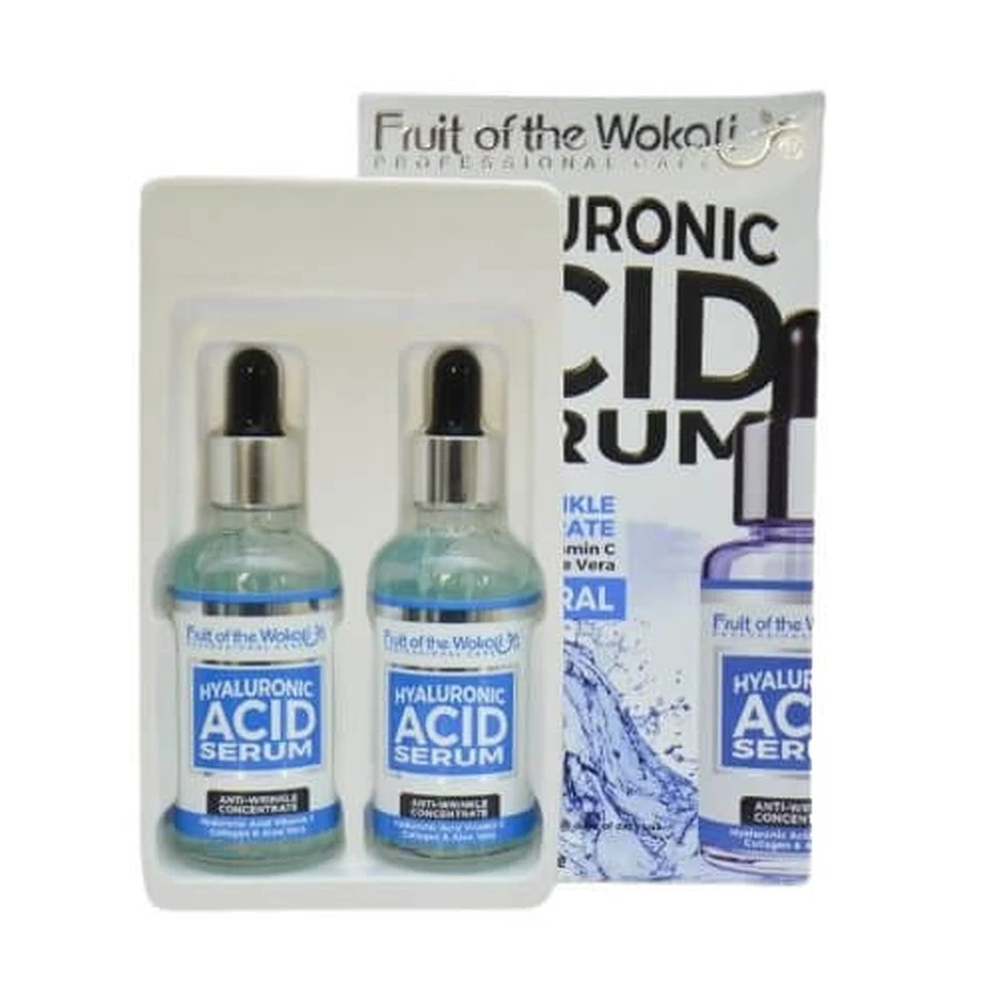 Wokali Gezichtsbehandeling Serum met Hyaluronzuur, Vitamine C, Collageen en Aloë Vera, 2 x 50 ml