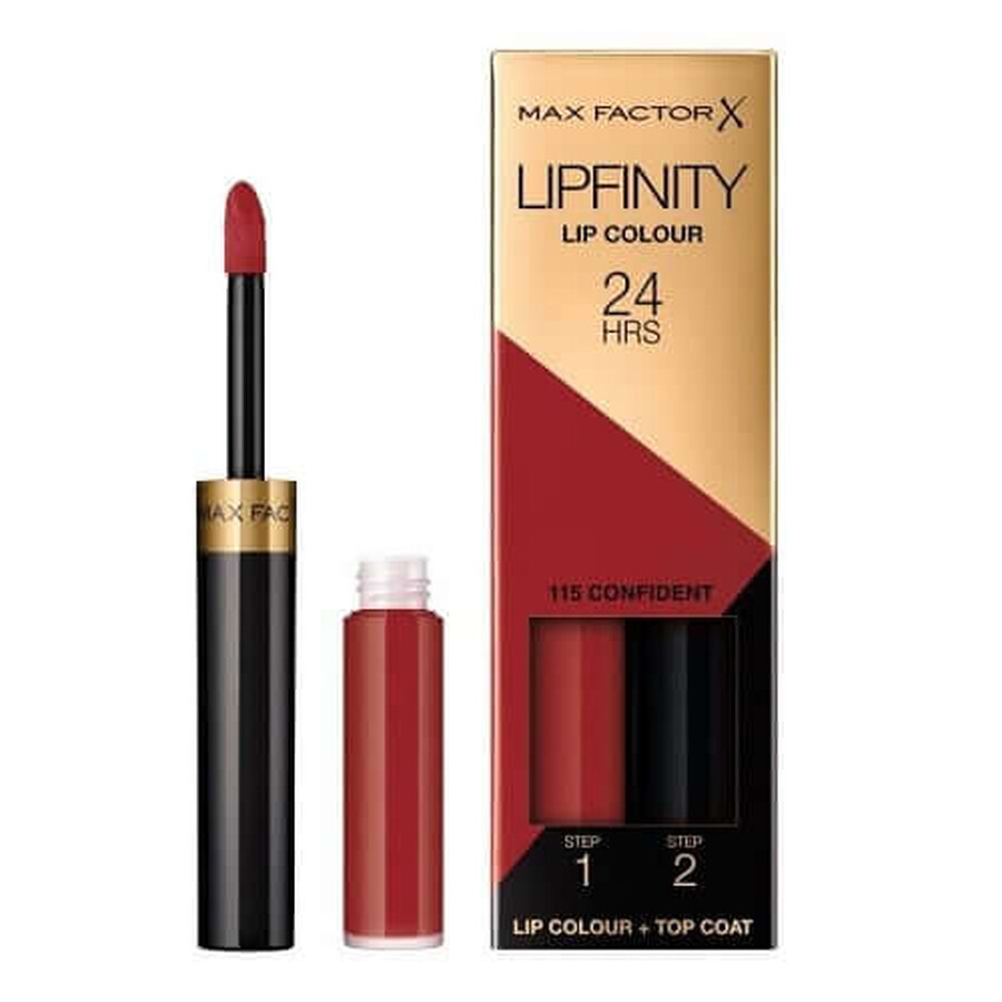 Transfer resistant lipstick, Max Factor, Lipfinity, 115 Confident