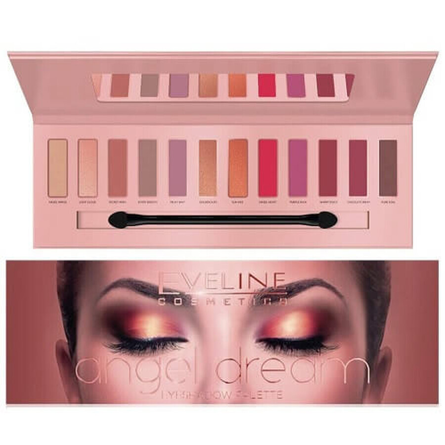 Paleta 12 coloretes de ojos, Eveline Cosmetics, Angel Dream, 12 g