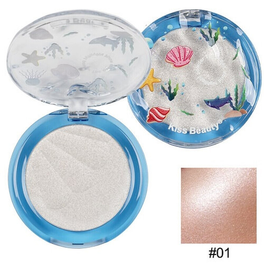 Iluminador, Kiss Beauty, The Ocean World Highlight, 01, 4 g