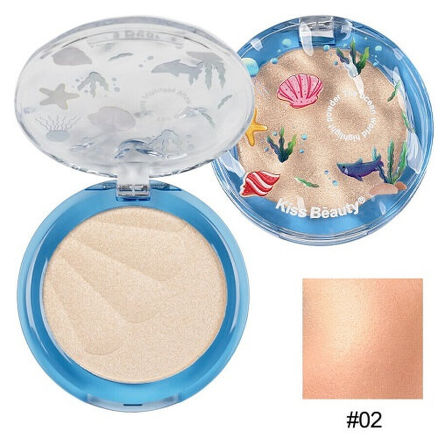 Iluminador, Kiss Beauty, The Ocean World Highlight, 02, 4 g