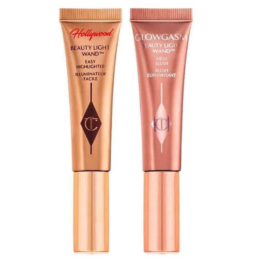 Illuminator and Blush Set, Charlotte Tilbury, Hollywood Superstar Glow Kit, Beauty Light Wand, 2 x 5 ml