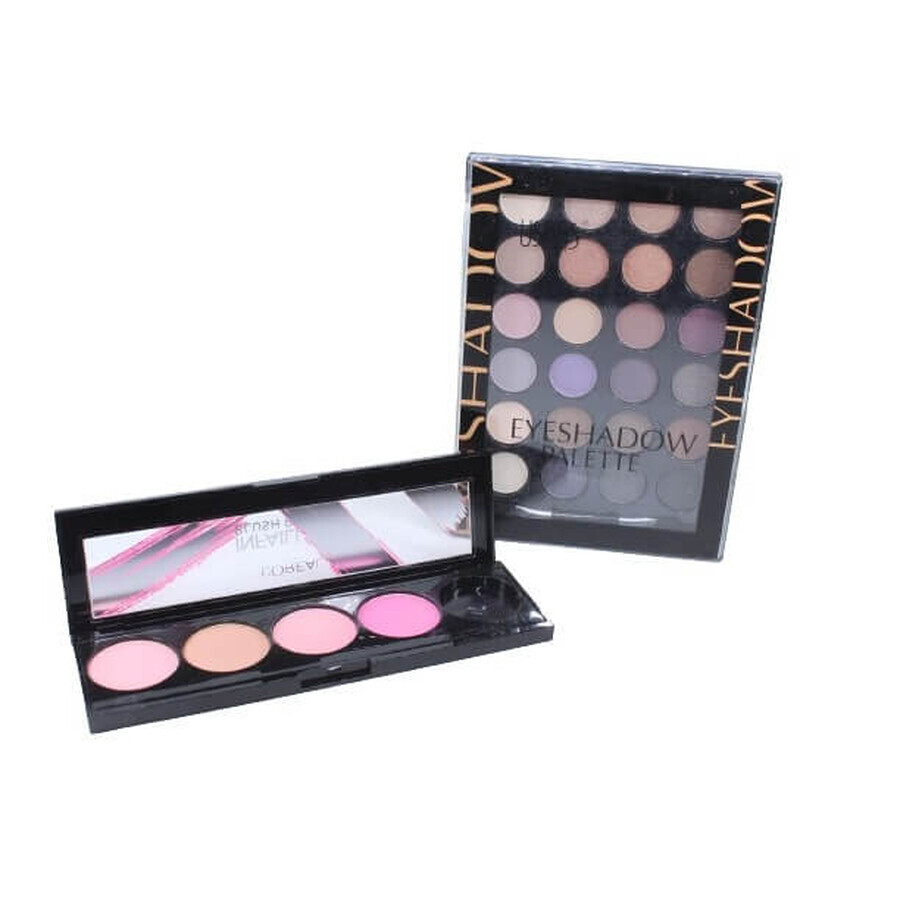 Makeup set with small flaws, 24 Ushas eyeshadows and 4 Loreal blushes