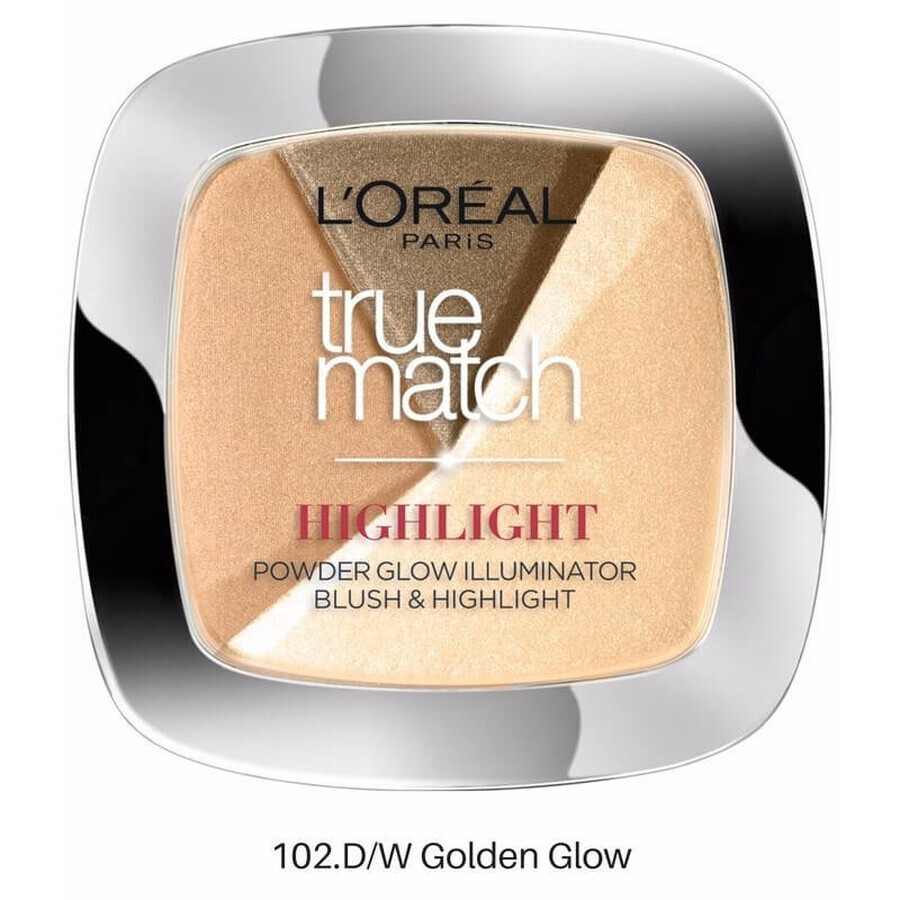 Poudre illuminante, Loreal, True Match Highlight, 102 Golden Glow