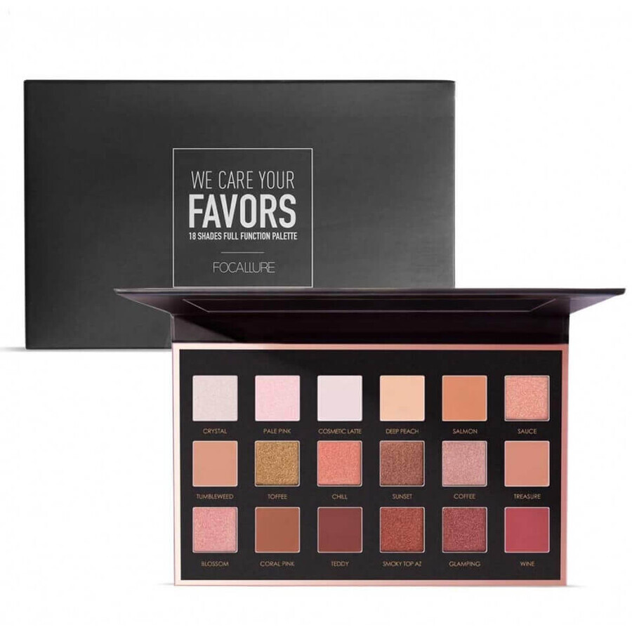 Focallure We Care Your Favours Set di 18 ombretti, 02 neutri