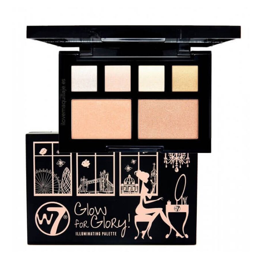 W7 Glow For Glory illuminating powder palette