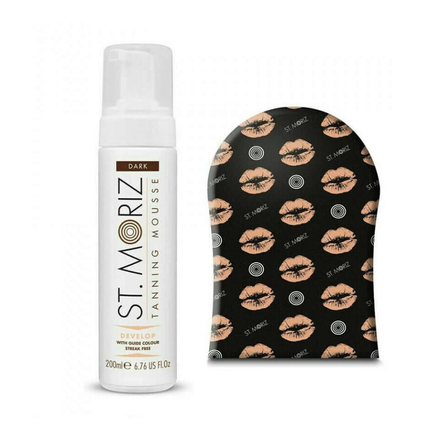 Professional tanning set: Self Tanning Foam Dark + Application Glove St Moriz