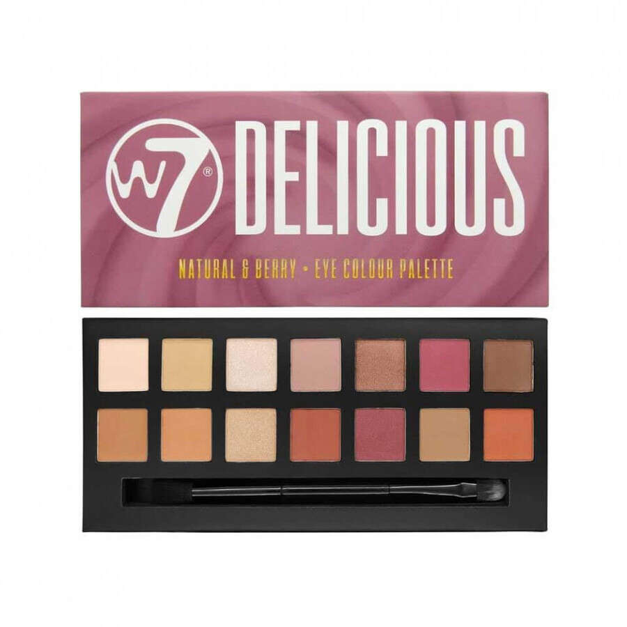 W7 Delicious Natural Berry Paleta de sombras de ojos, 14 colores