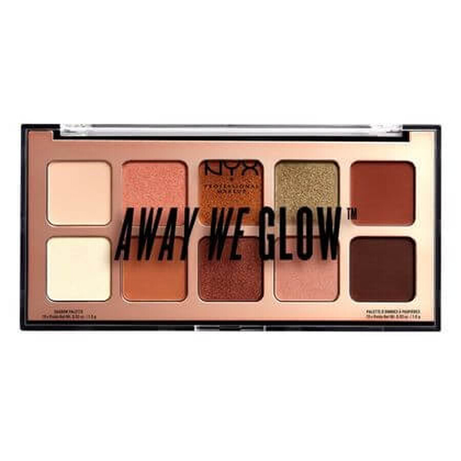 Boutique Palette de fards à joues 10 couleurs, NYX, Away We Glow, Hooked on Glow Palette de fards à joues 10 couleurs, NYX, Away We Glow, Hooked on Glow