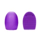 Brush Egg - Accesorio de silicona para limpiar las brochas de maquillaje, Color morado