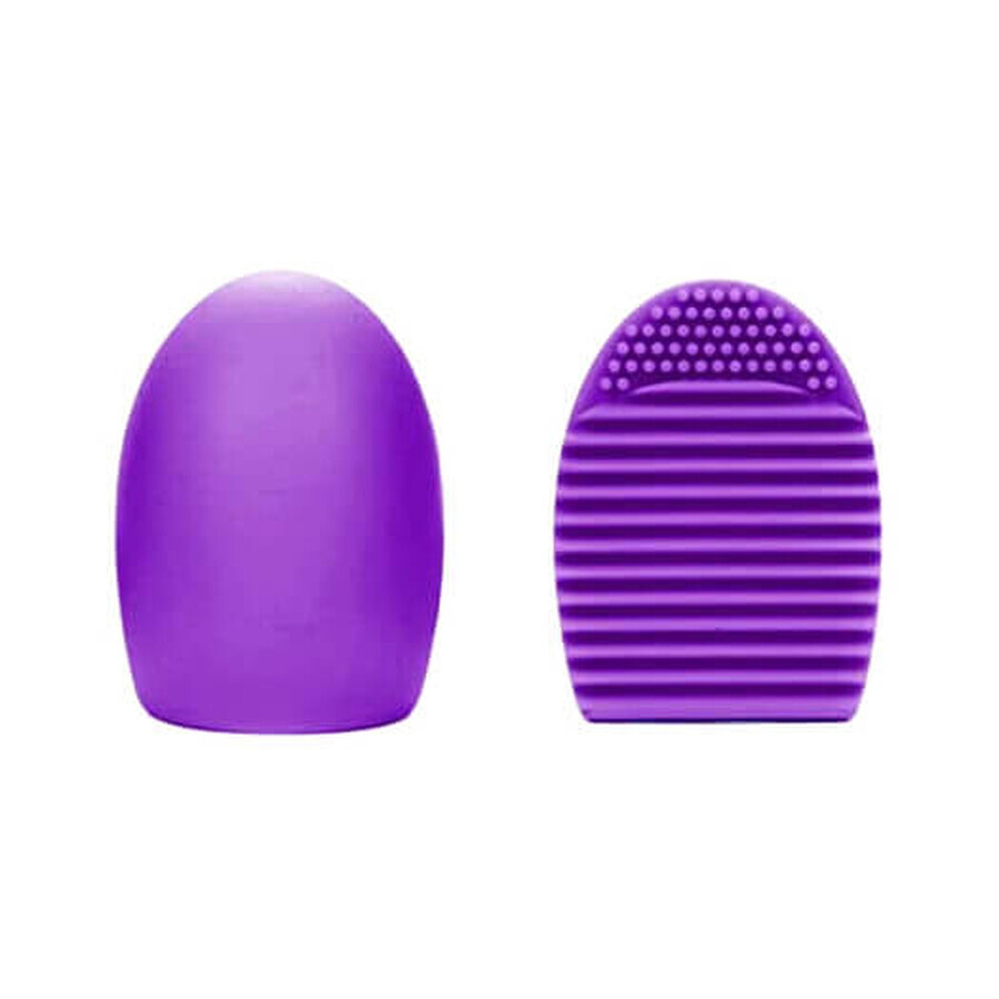Brush Egg - Siliconen accessoire voor het reinigen van make-up kwasten, kleur paars