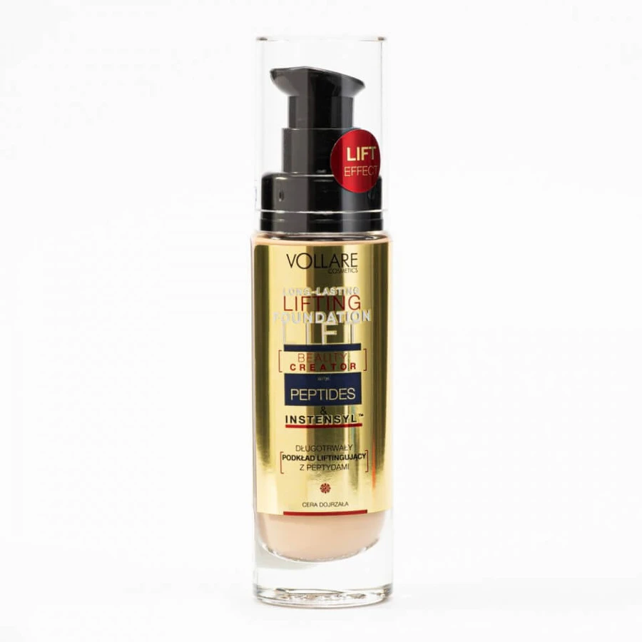 Base de maquillaje antiarrugas, Vollare Lifting, Péptidos, 603 Miel