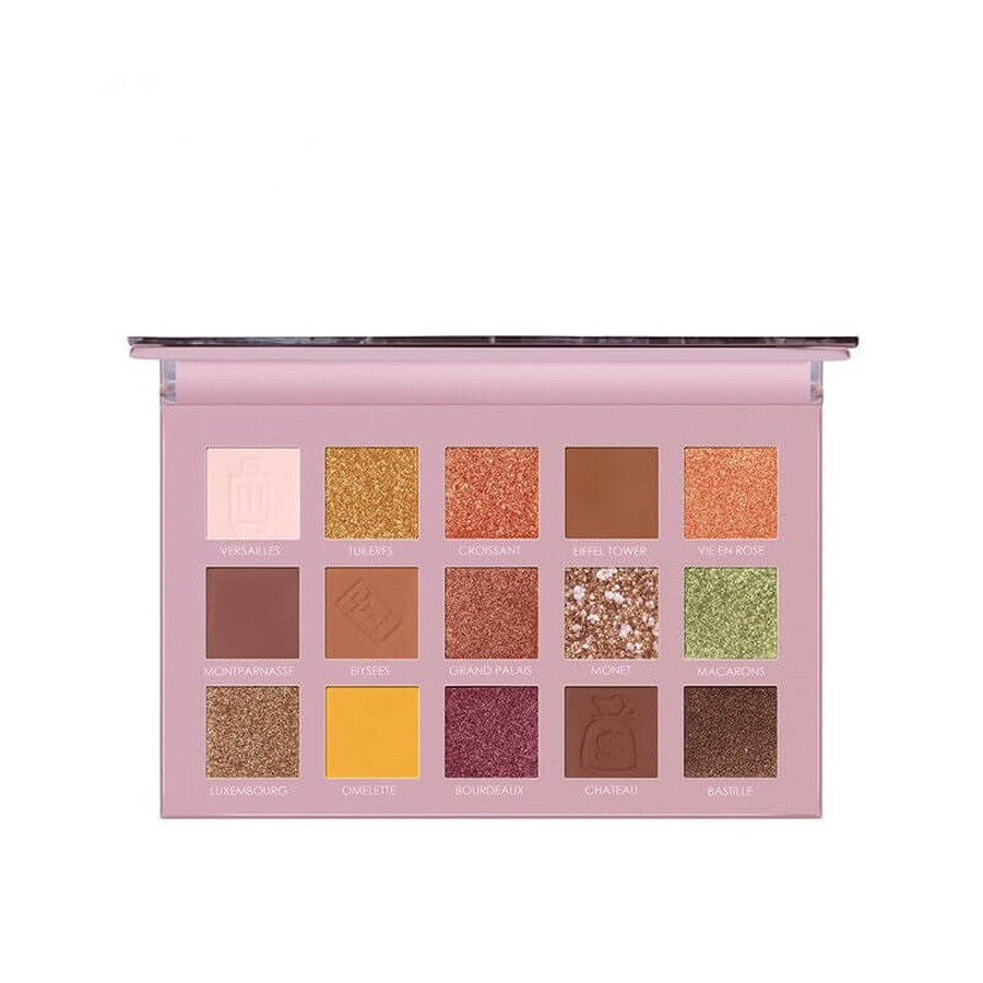 Focallure Go Travel Eyeshadow Set da 15 pezzi di ombretti da viaggio, #1 Hi Paris