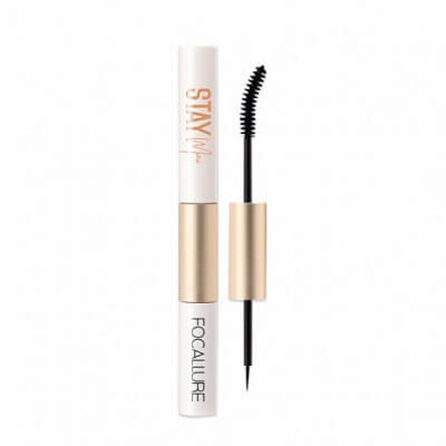 Focallure Stay Max Waterproof Máscara de pestañas Stay Max Waterproof Máscara de pestañas y delineador 2N1, 01