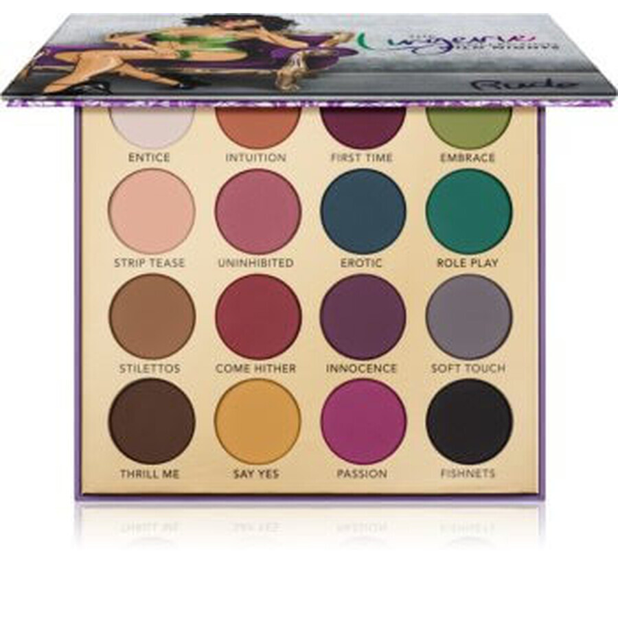 Paleta de sombras de ojos Kiss Crown, The Lingerie Wild Nights, 16 sombras de ojos mate