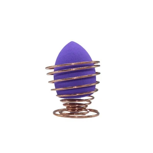 Set de Esponjas de Maquillaje y Porta Maquillaje Metálico, Morado